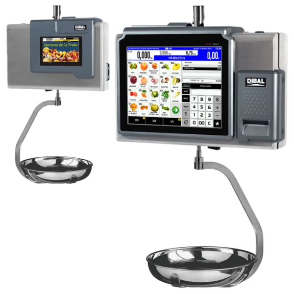 1_D-900_C-INOX_TICKET_12+71 Touchscreen-Waage D-950, hängend, Edelstahl, Bon-Druck – Bild 1