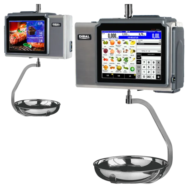 Touchscreen-Waagen D-955 Edelstahl-Hängeausführung Etiketten/Bons (oder autocutter) – Bild 1